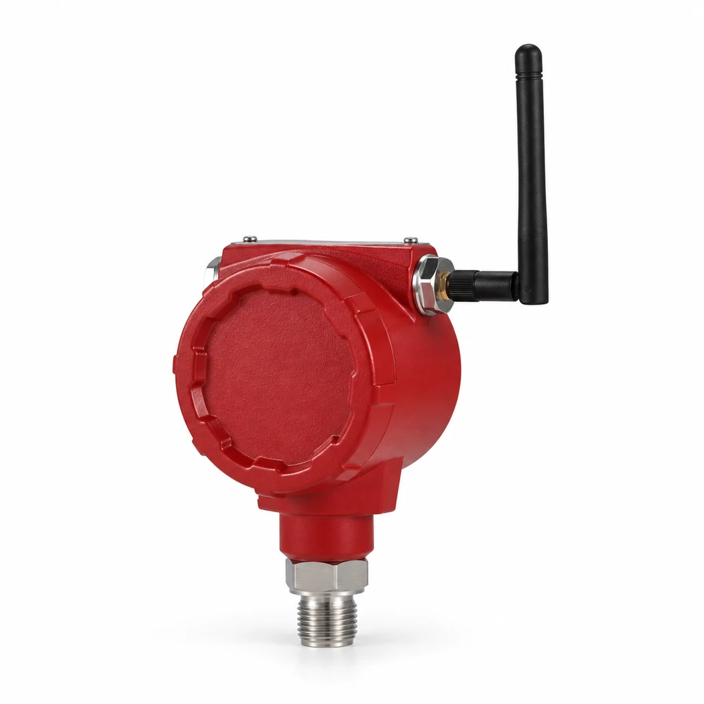 HPT-20P wireless pressure transmitter with antenna and threaded process fitting