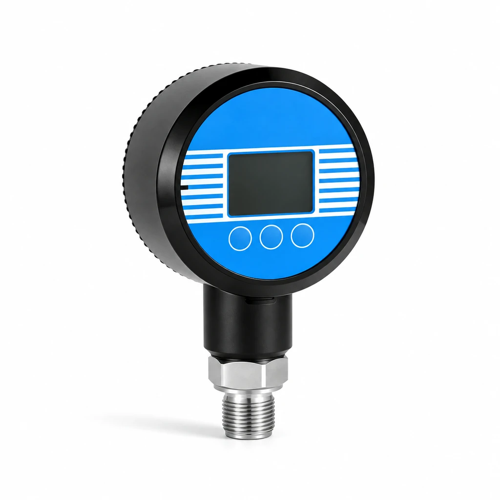 Remote digital pressure gauge for distributed water monitoring points