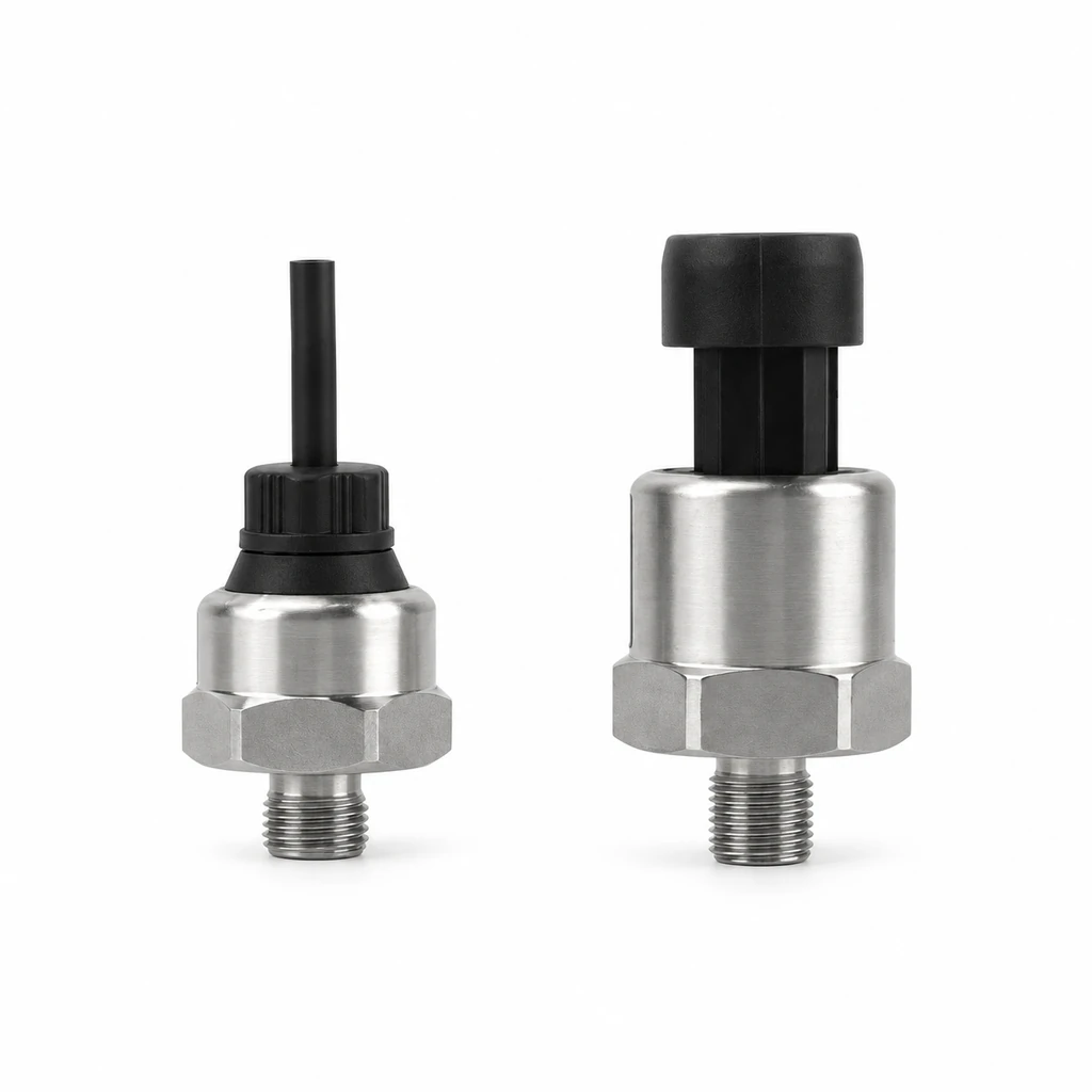 Compact pressure transmitter intended for compressor and refrigerant circuits